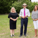Celebrating a funding win for the proactive Guyra & Community Progress Association, Secretary Sonya Wallbridge, left, Northern Tablelands MP Adam Marshall MP and President Donna Davidson.