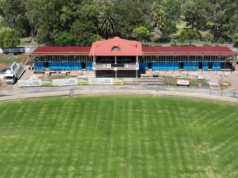 Work continues on No. 1 Oval Pavillion