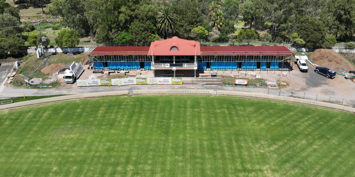 Work continues on No. 1 Oval Pavillion