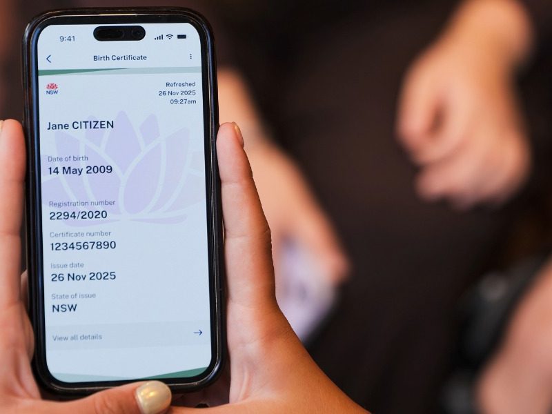 Digital birth certificates rolled out for young people in NSW