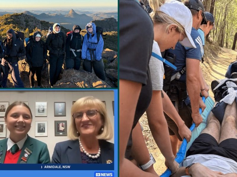 PLC girls praised after stretchering injured hiker to safety